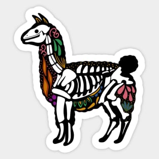 Day of the dead Llama Alpaca Sugar Skull Sticker